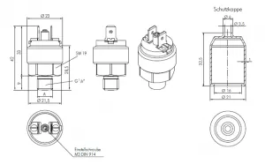 Druckschalter - kleine Bauform, bis 10 bar, Mini, alle Typen, Gewinde G 1/8"